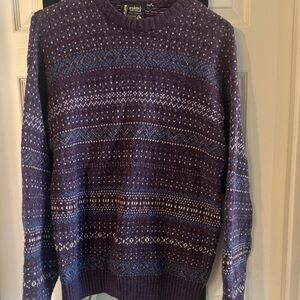 Purple Patterned Men's wool Sweater